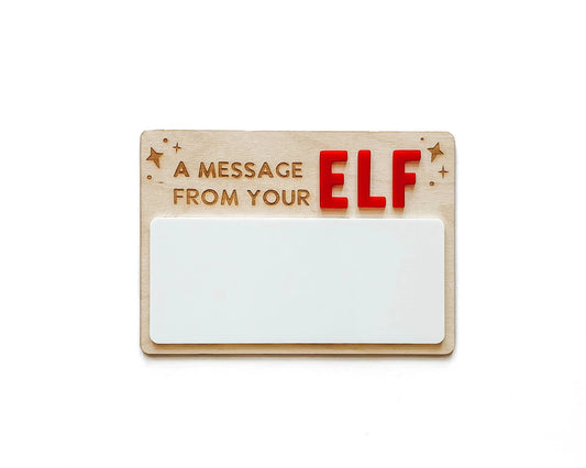 A Message From Your Elf, Elf On The Shelf Dry Erase Sign